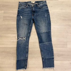 H&M distressed patchwork jeans